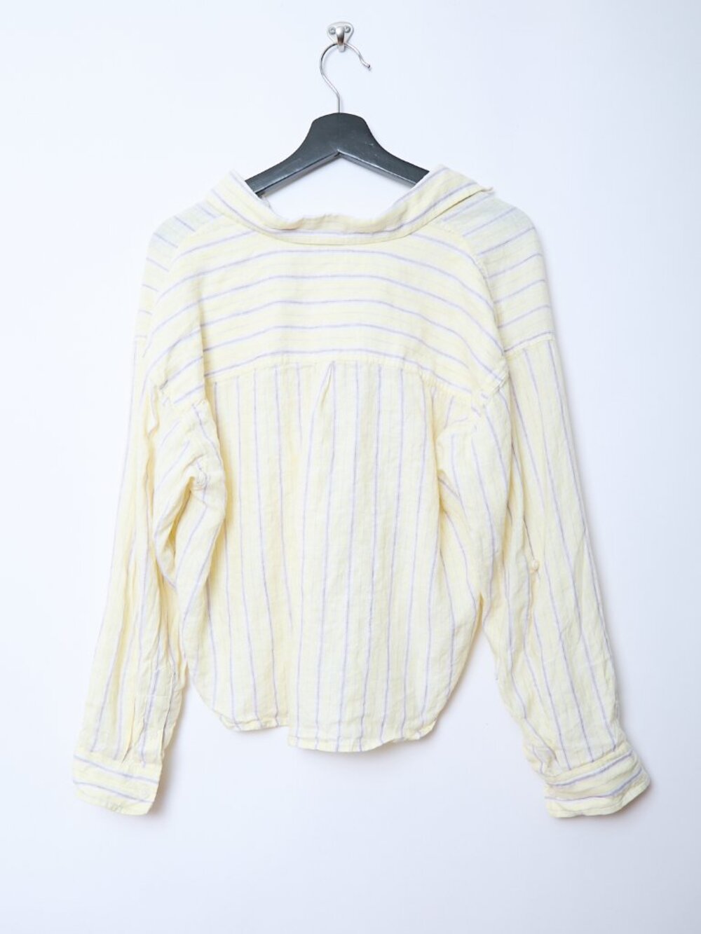 Aritzia Little Moon Portofino Relaxed 100% Linen Striped Button Up Shirt Coastal - Picture 4 of 10